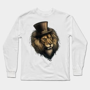 Lion wearing top hat Long Sleeve T-Shirt